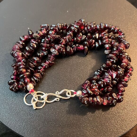 Rhodolite Garnet Beads Bracelet 925 sterling silver clasp. NWT. 7.25” - Picture 6 of 8